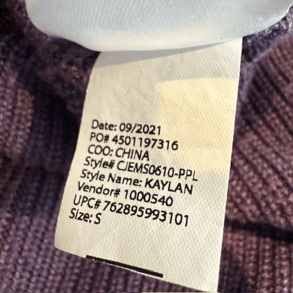 Ella Moss Kaylan Ribbed Knit Sweater Lilac Purple V-neck Size Small - Picture 7 of 11